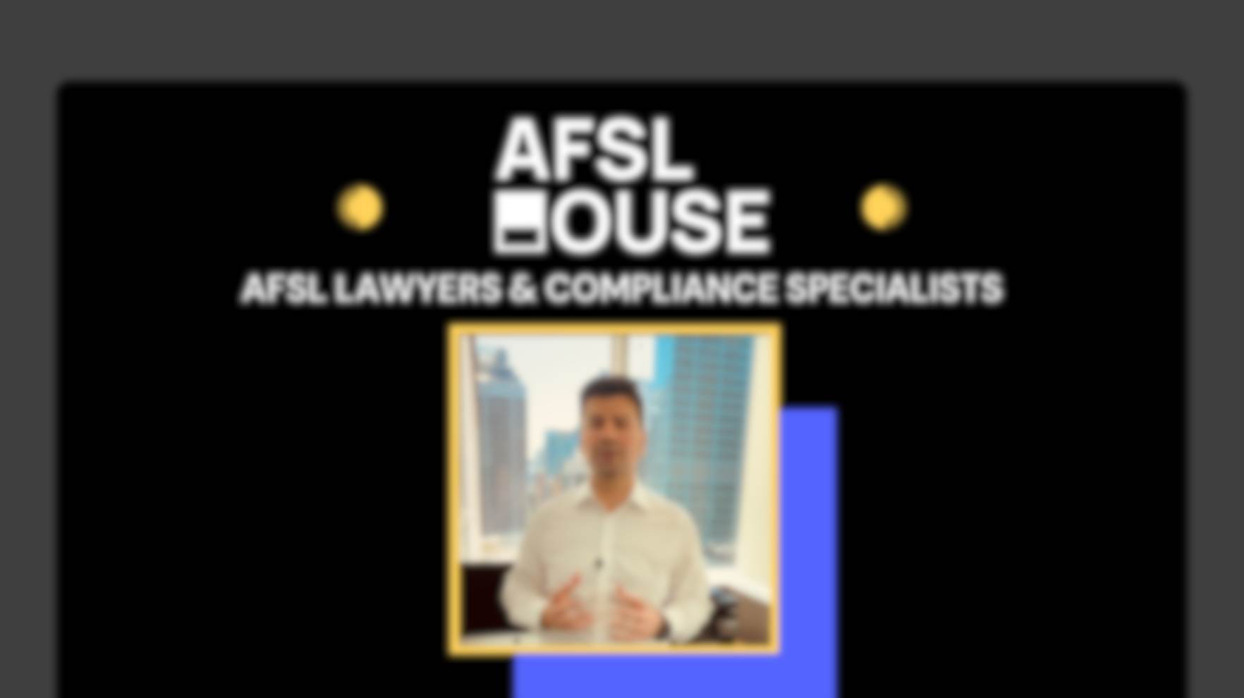 AFSL House lawyers & compliance specialists: Man in business attire.