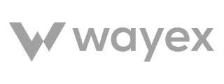 Wayex logo: a stylized grey 'W' followed by 'wayex' in grey sans-serif font.